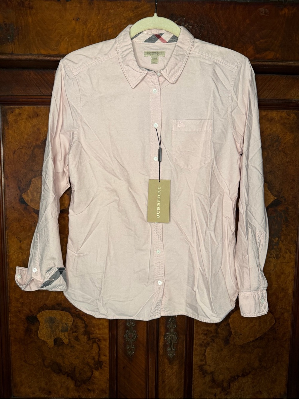 Burberry “Vintage Pink” Nova Check Button Down Shirt NWT Size M